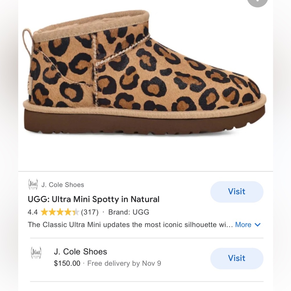 🐆NEW WITH TAGS🐆 authentic UGG Ultra Mini Spotty in Natural 11